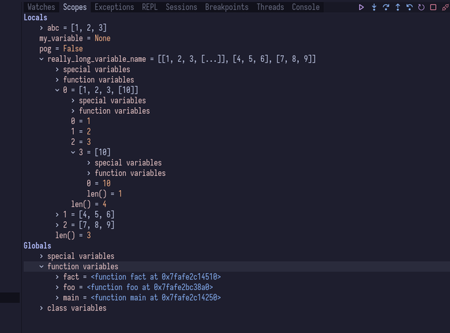nvim-dap-view screenshot 4