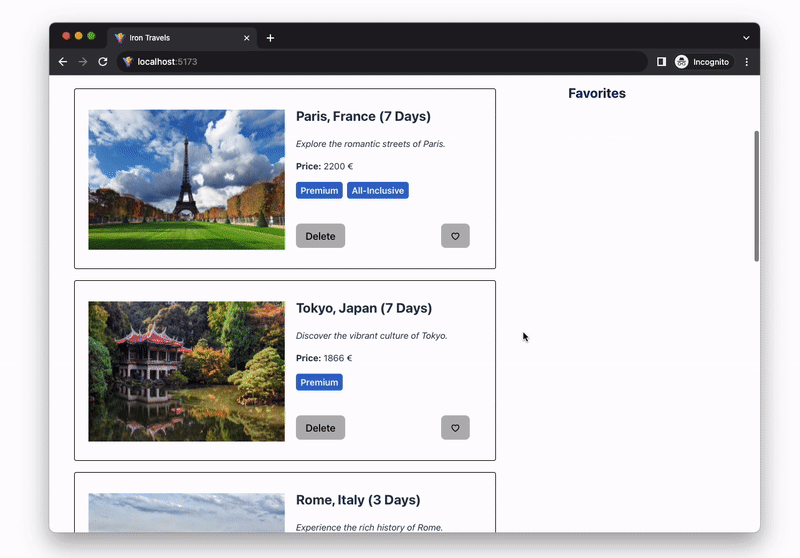 lab-react-iron-travels screenshot 6