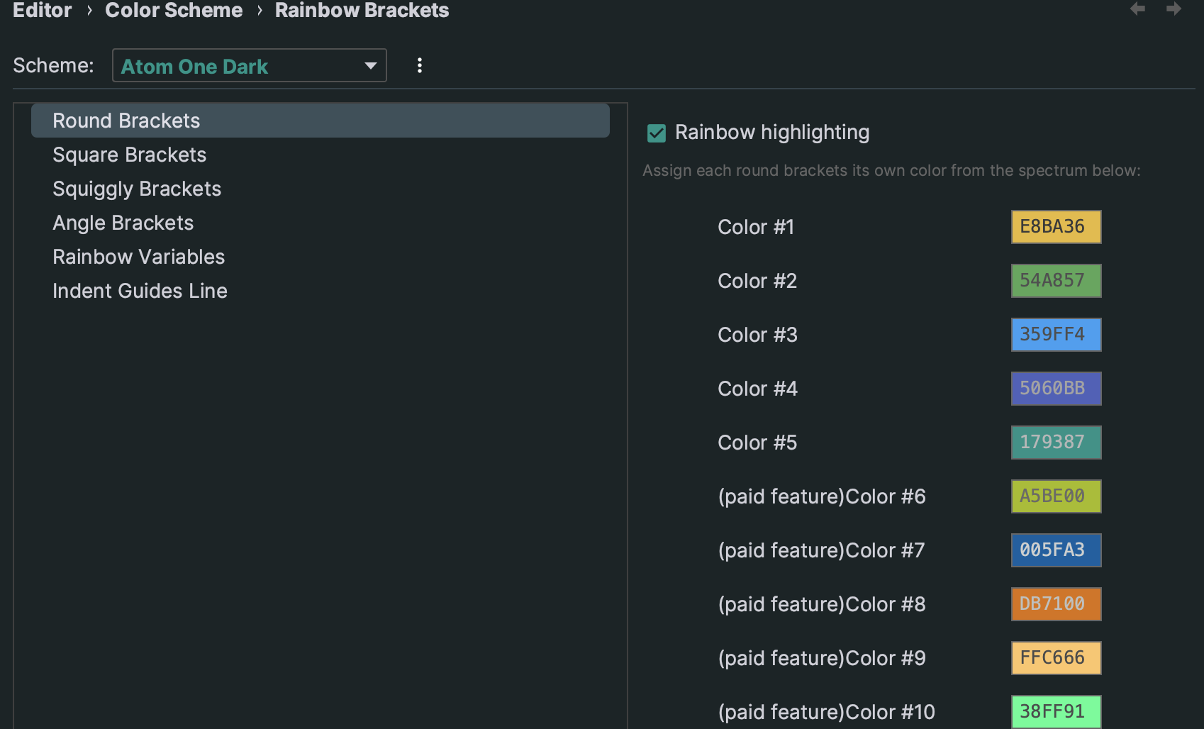 intellij-rainbow-brackets screenshot 26