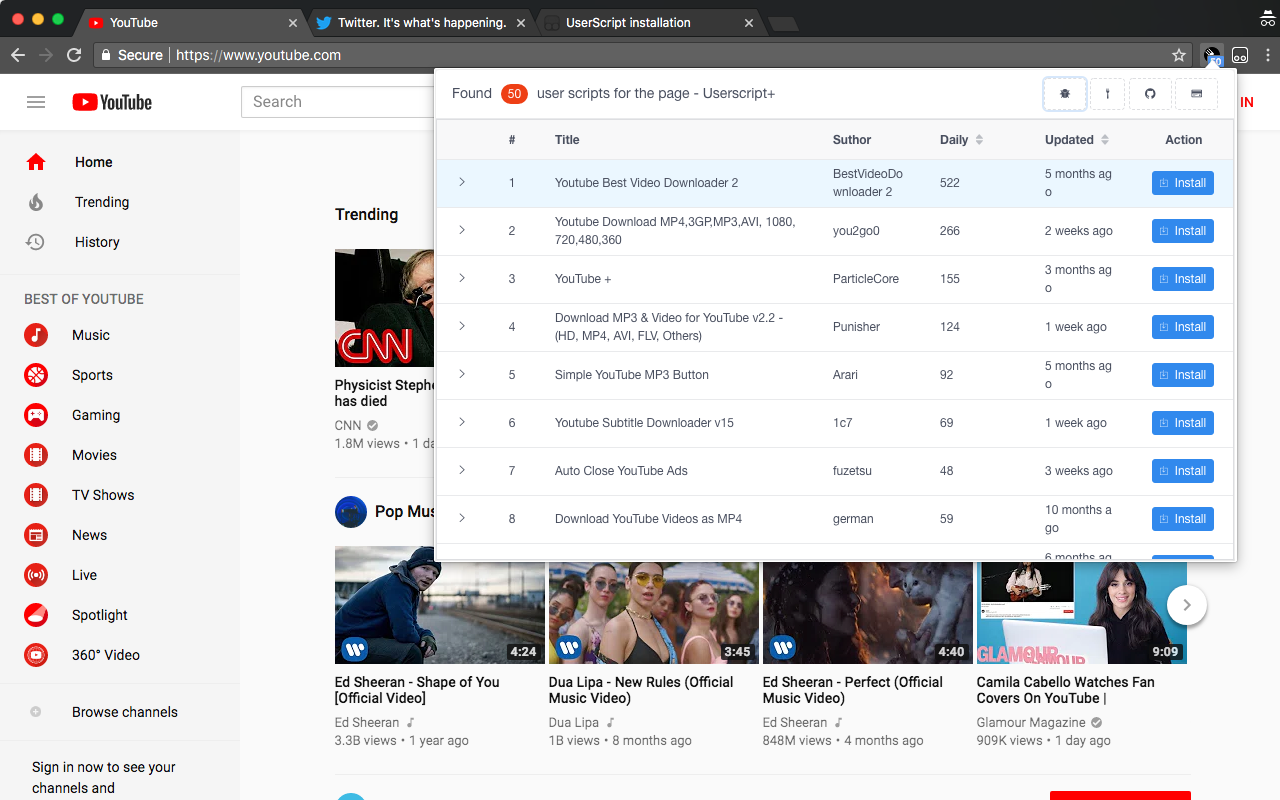 Userscript-Plus screenshot 2