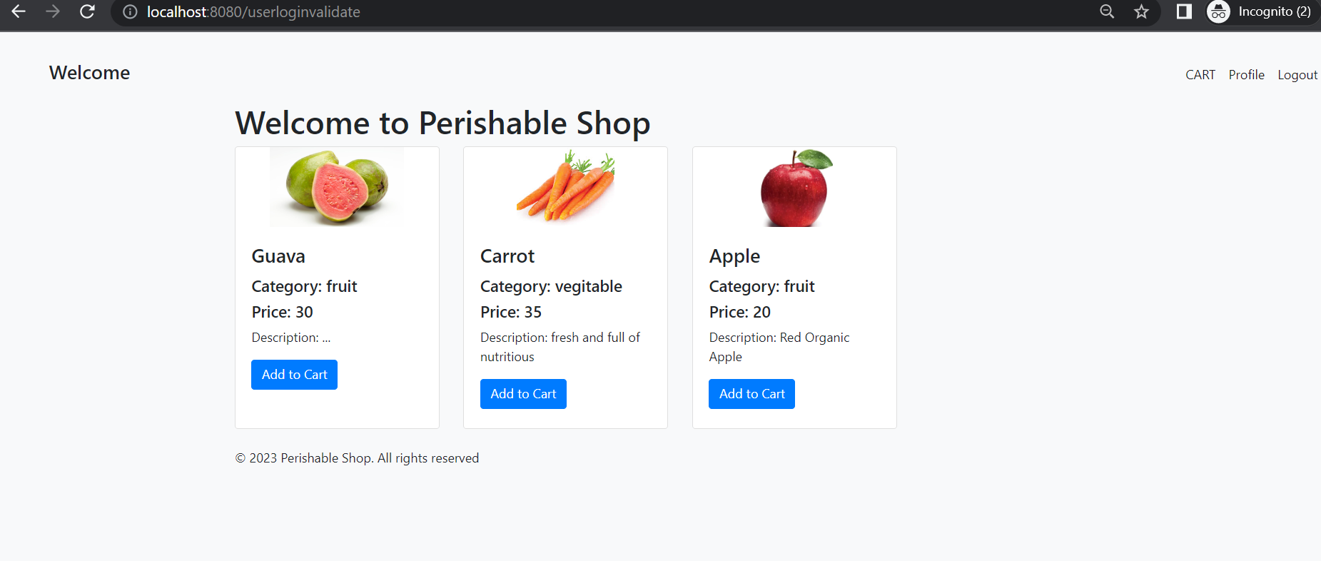 E-commerce-project-springBoot screenshot 2