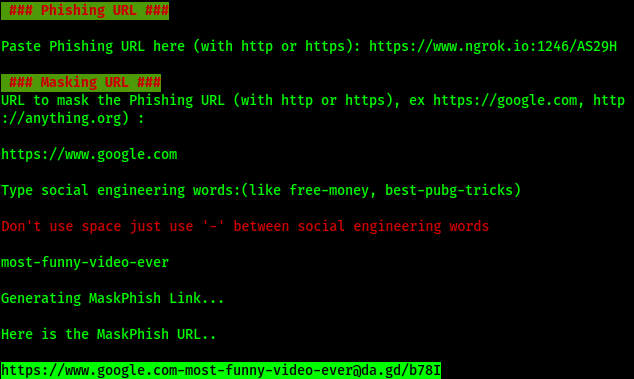 maskphish screenshot 2