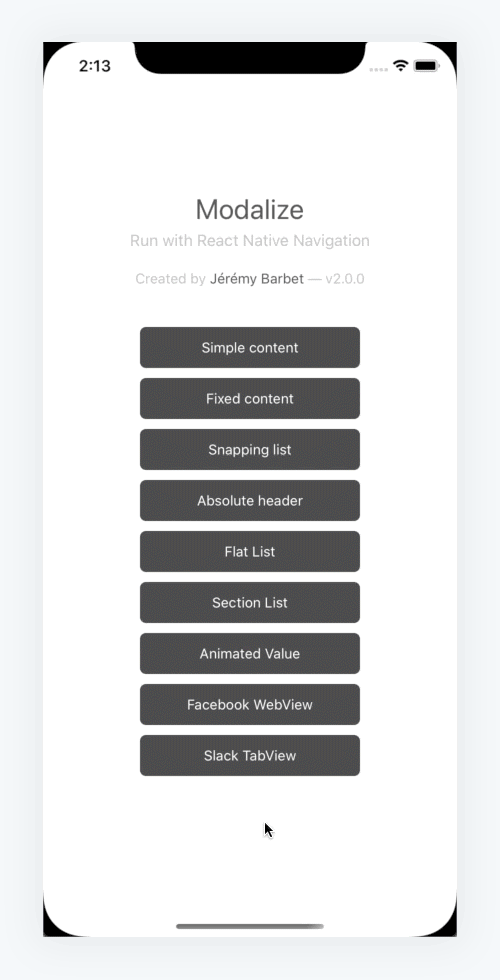 react-native-modalize screenshot 9