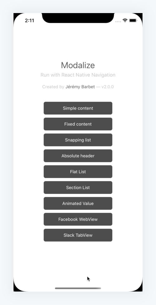 react-native-modalize screenshot 3