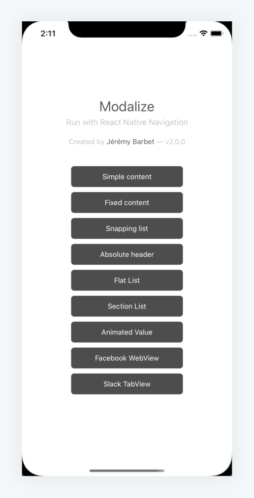 react-native-modalize screenshot 2