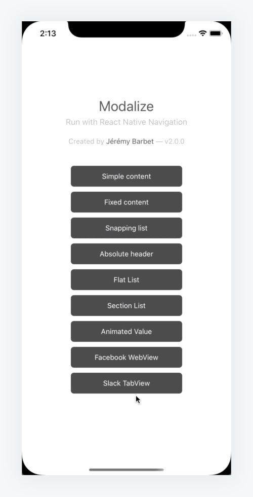 react-native-modalize screenshot 8