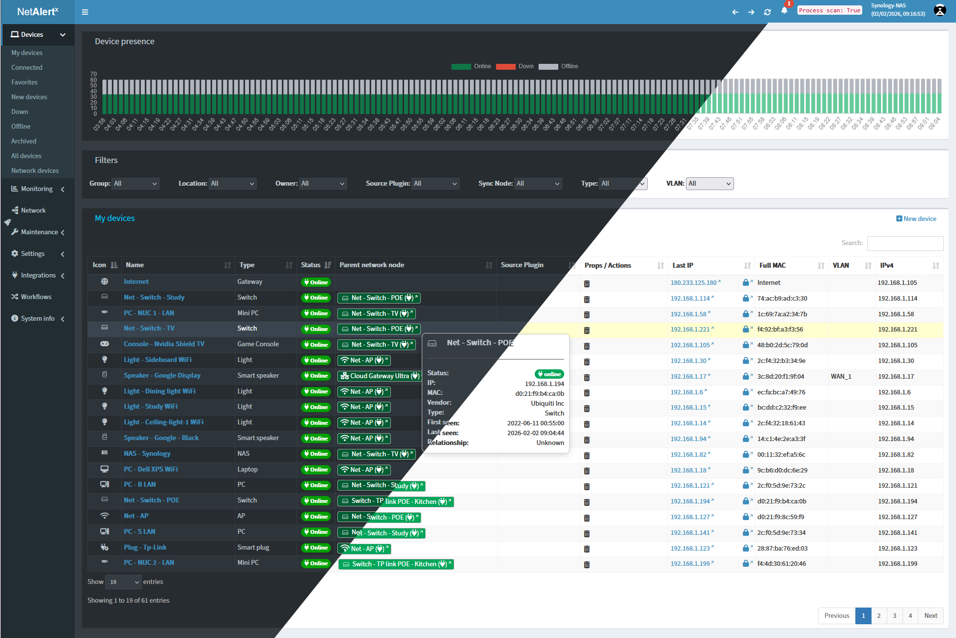 NetAlertX screenshot 1