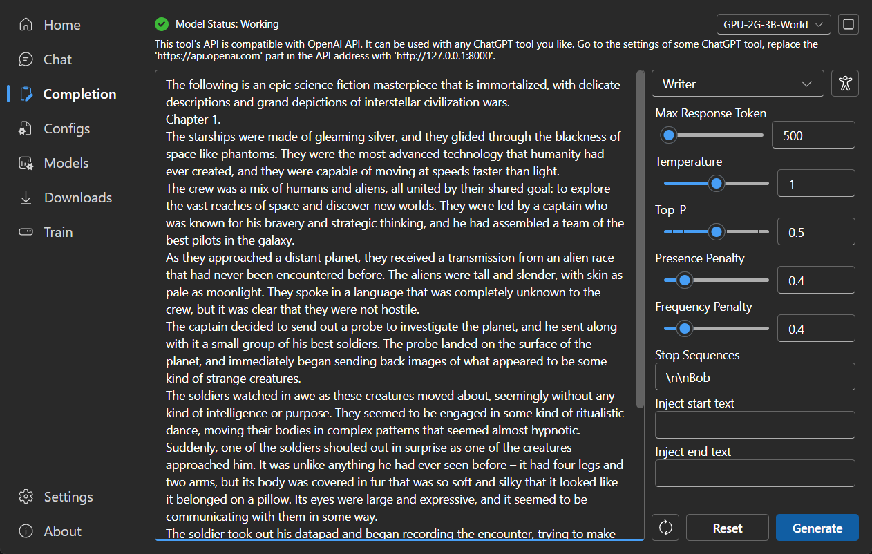 RWKV-Runner screenshot 5