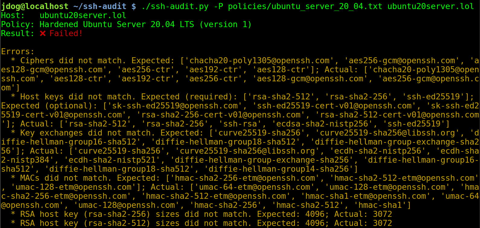 ssh-audit screenshot 2