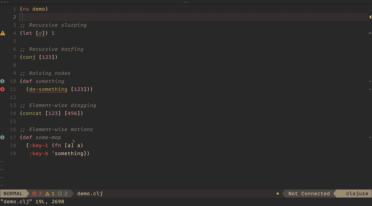 nvim-paredit screenshot 2