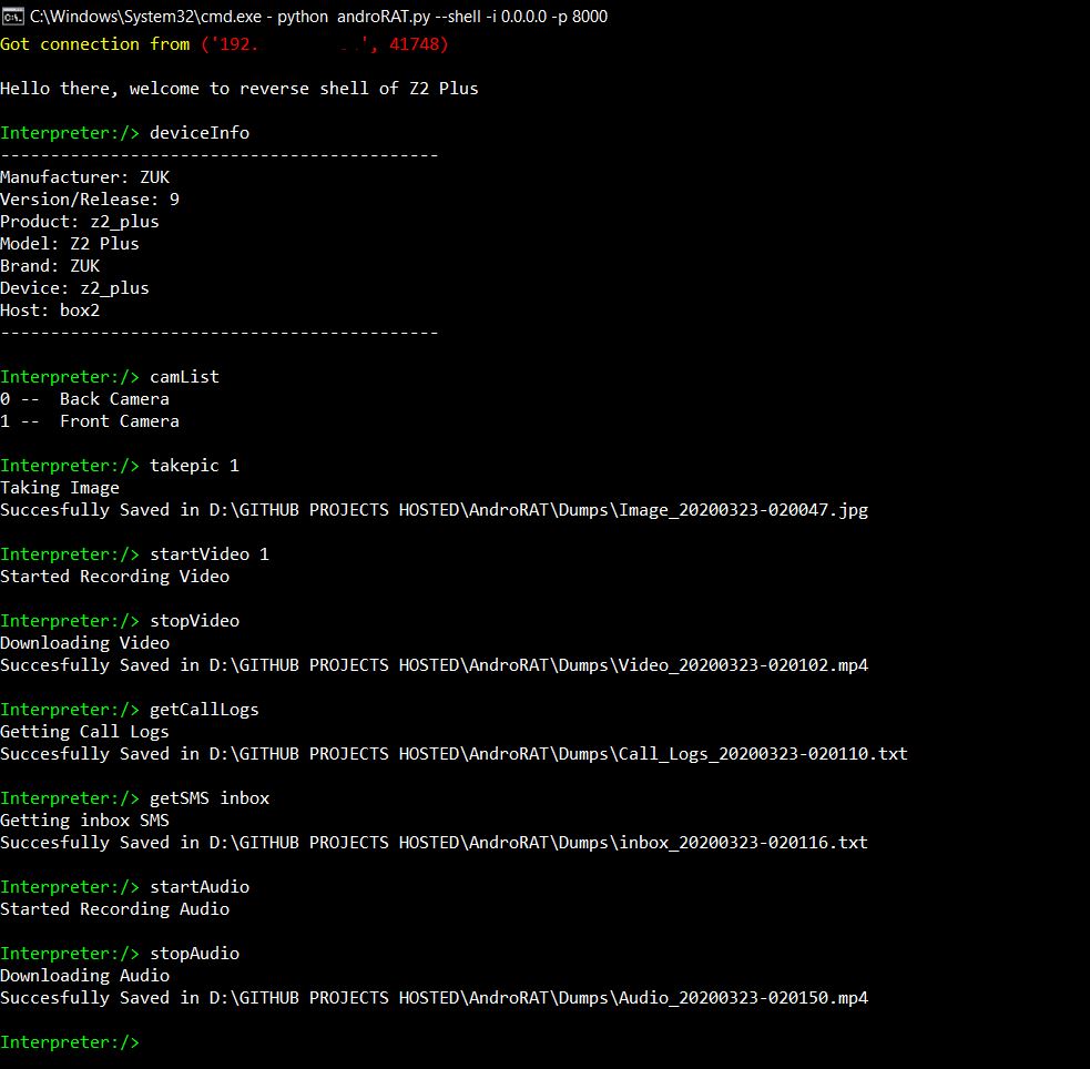 AndroRAT screenshot 3