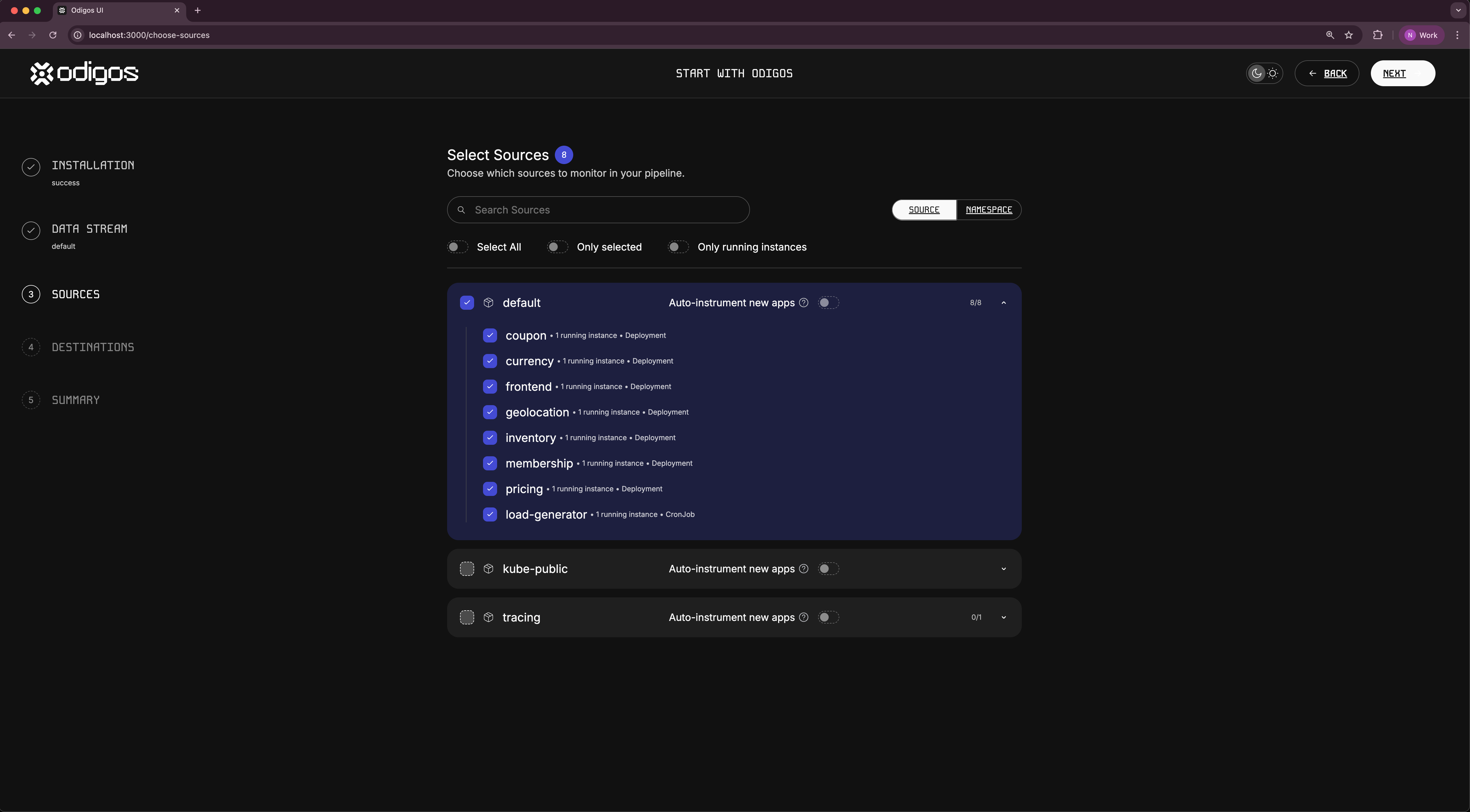 odigos screenshot 2