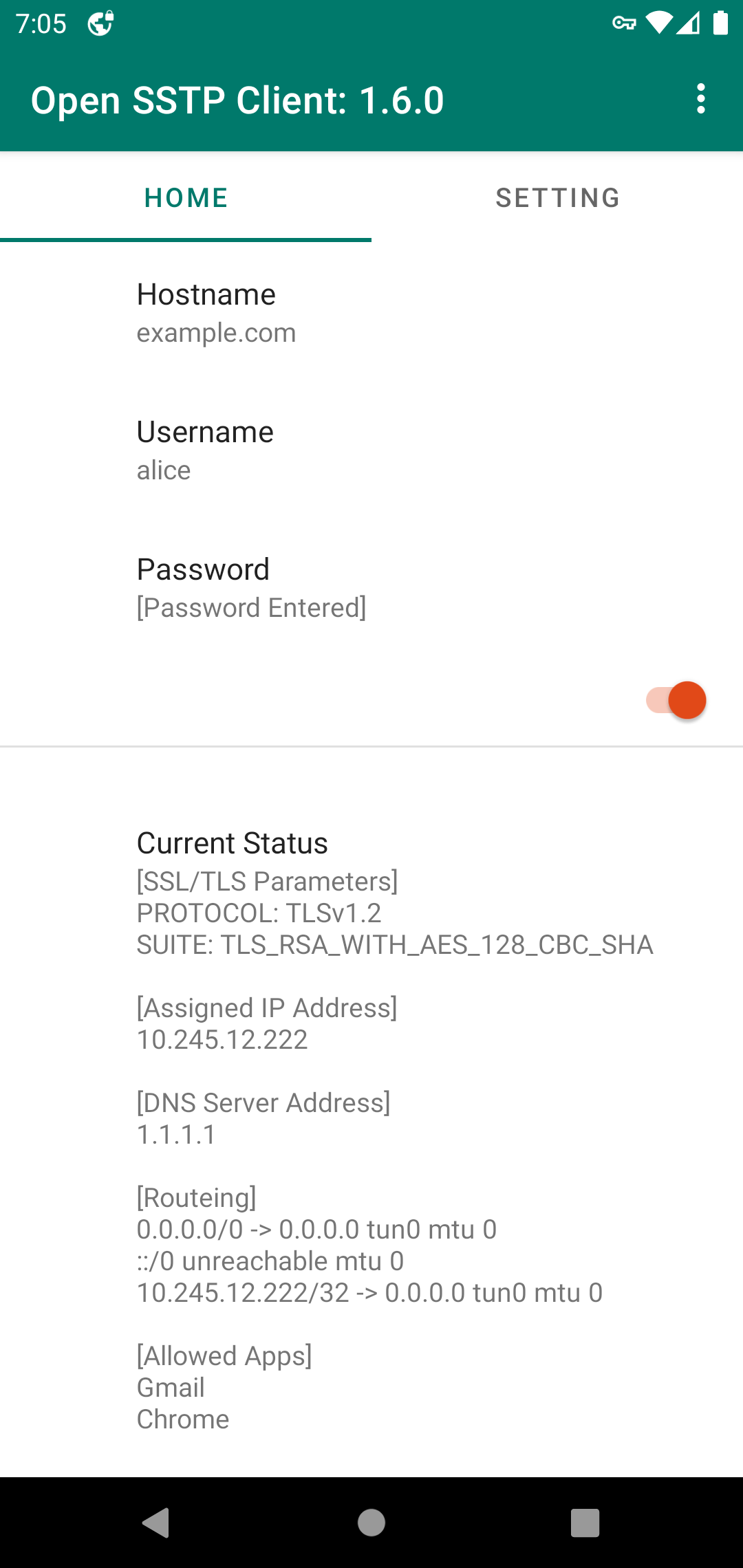 Open-SSTP-Client screenshot 1