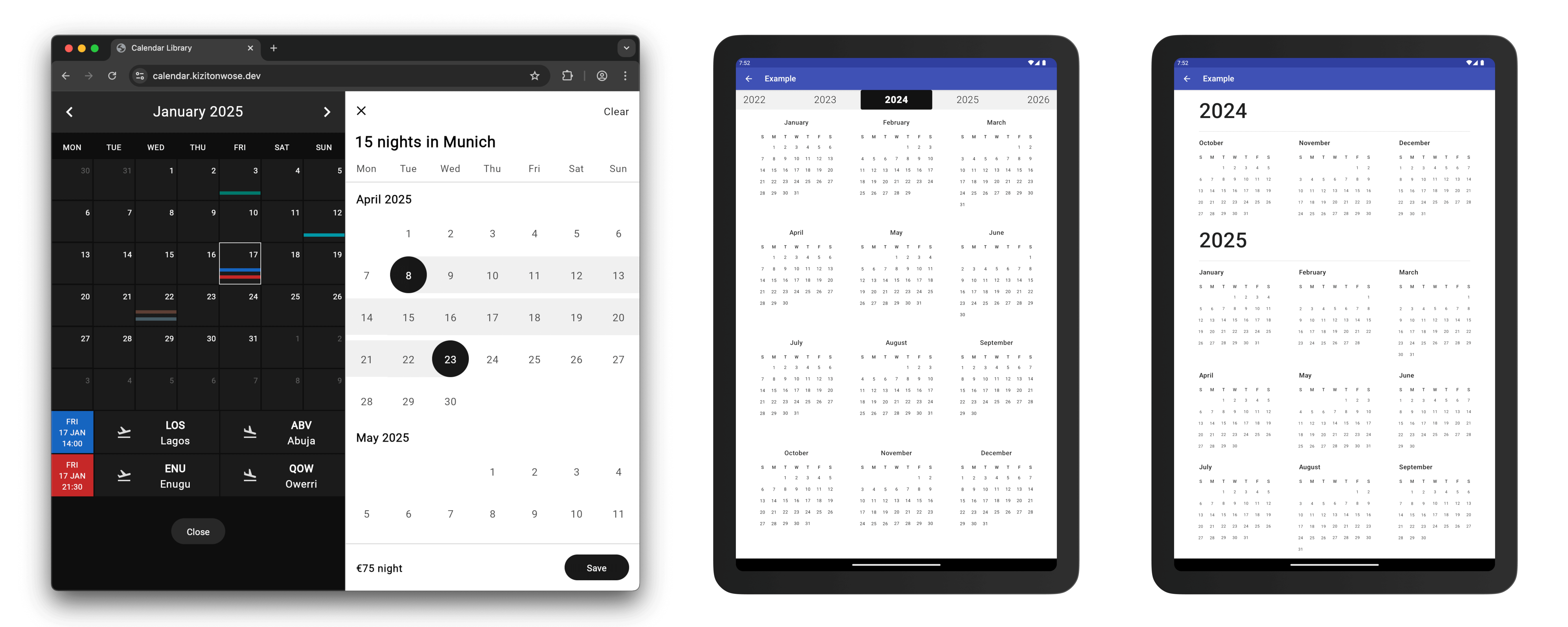 CalendarView screenshot 2