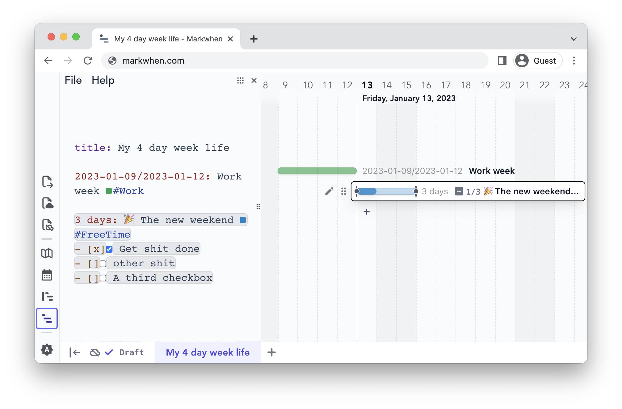 markwhen screenshot 1