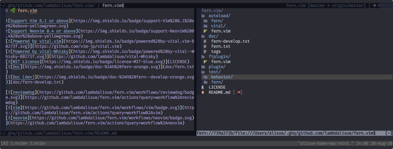 vim-fern screenshot 1