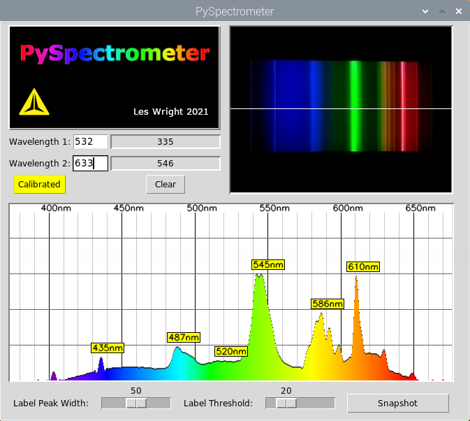 PySpectrometer screenshot 1