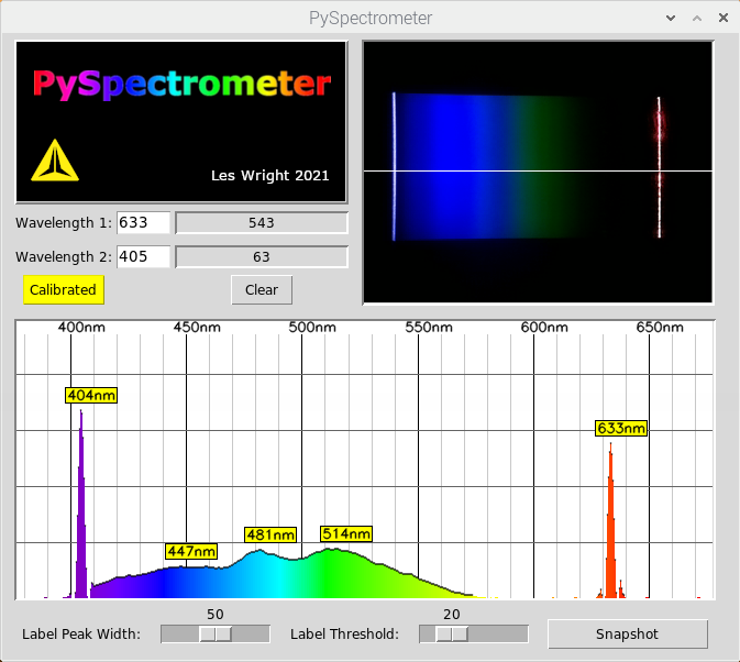 PySpectrometer screenshot 12
