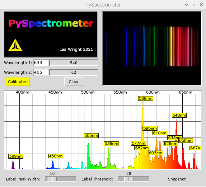 PySpectrometer screenshot 14