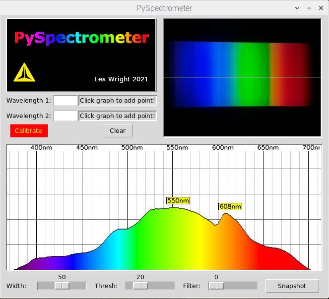 PySpectrometer screenshot 16
