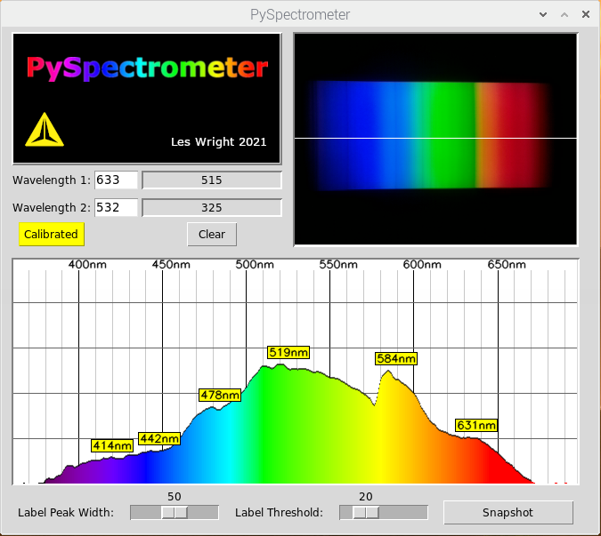 PySpectrometer screenshot 13