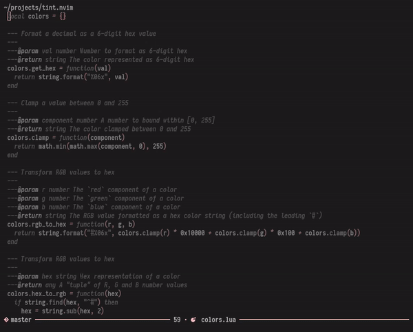 tint.nvim screenshot 1