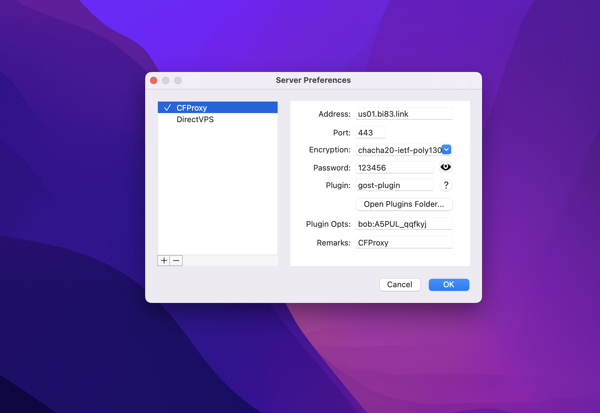 ShadowsocksX-NG-GostPlugin screenshot 1