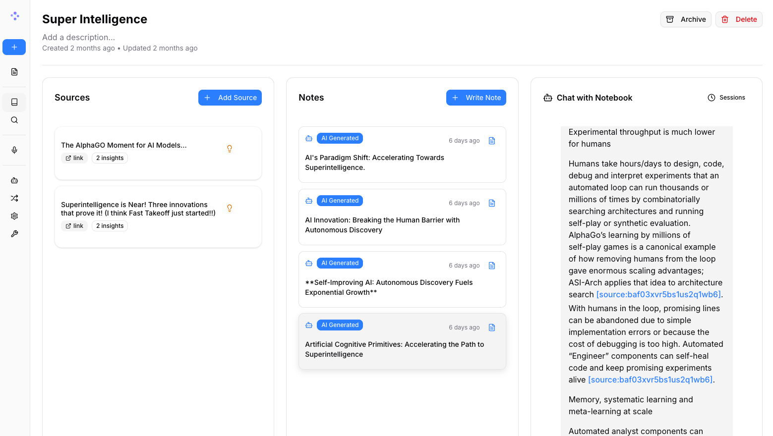 open-notebook screenshot 1