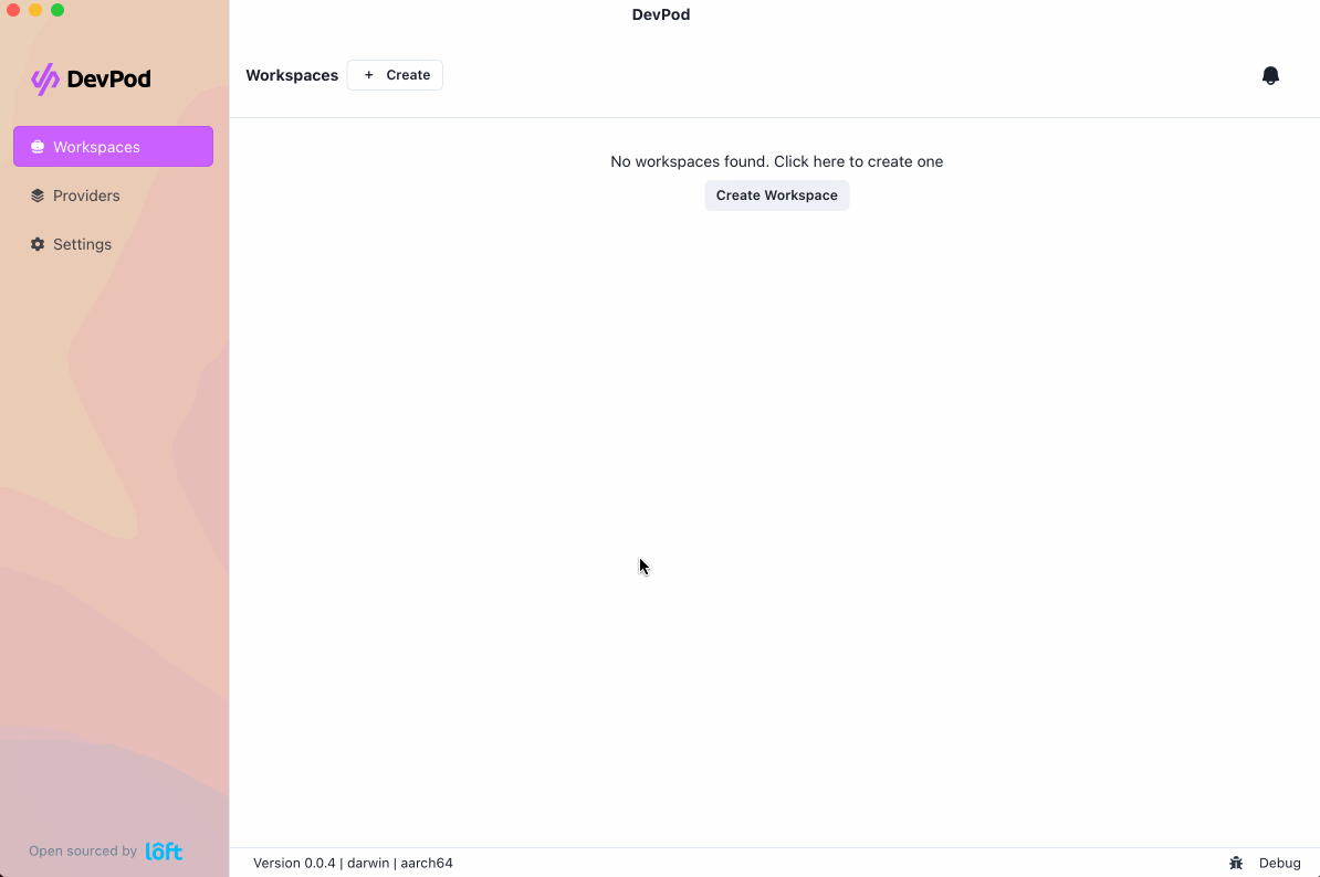 devpod screenshot 3