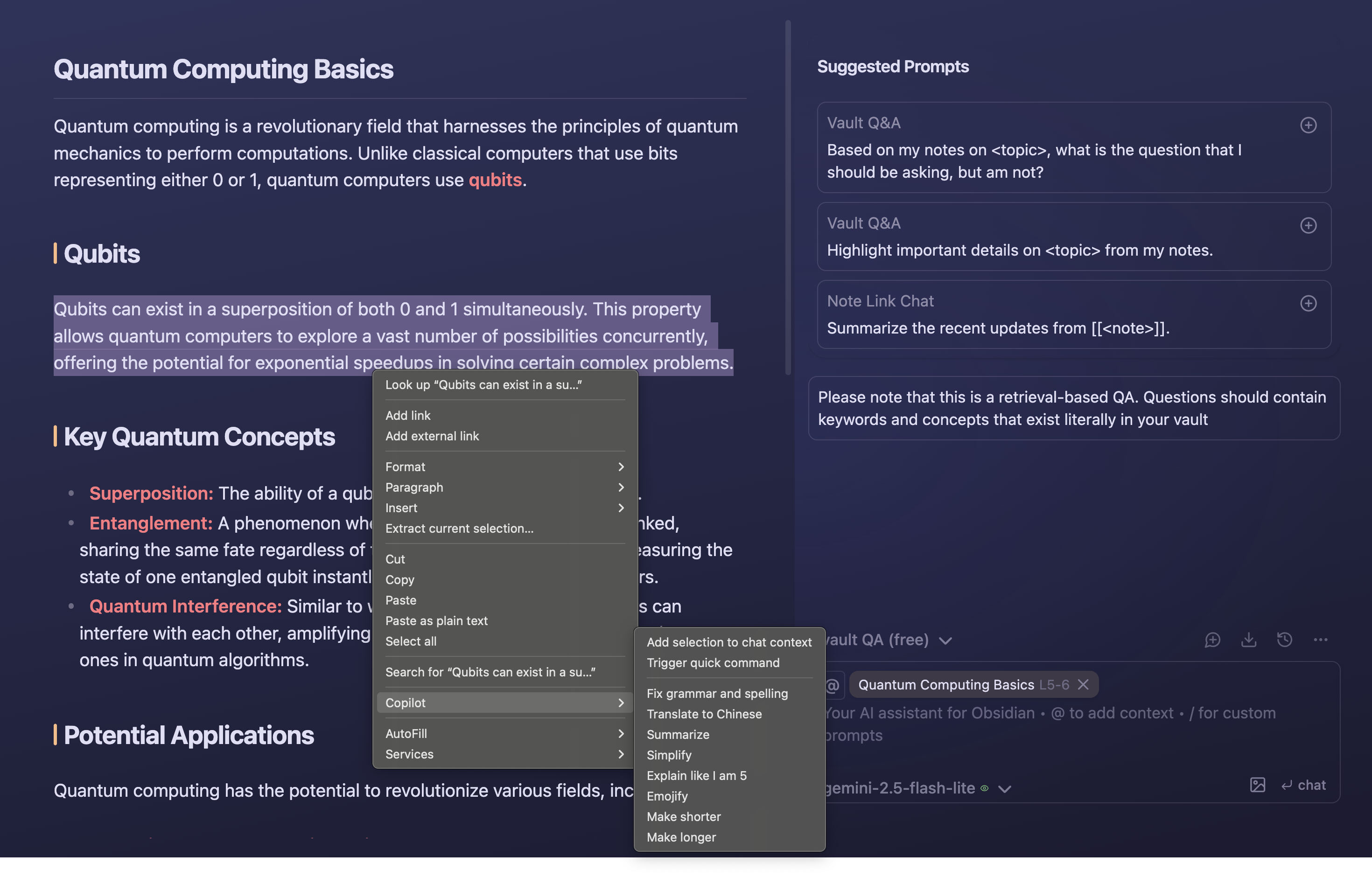 obsidian-copilot screenshot 6