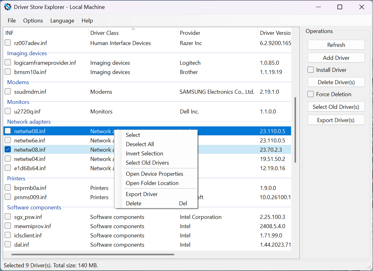 DriverStoreExplorer screenshot 1