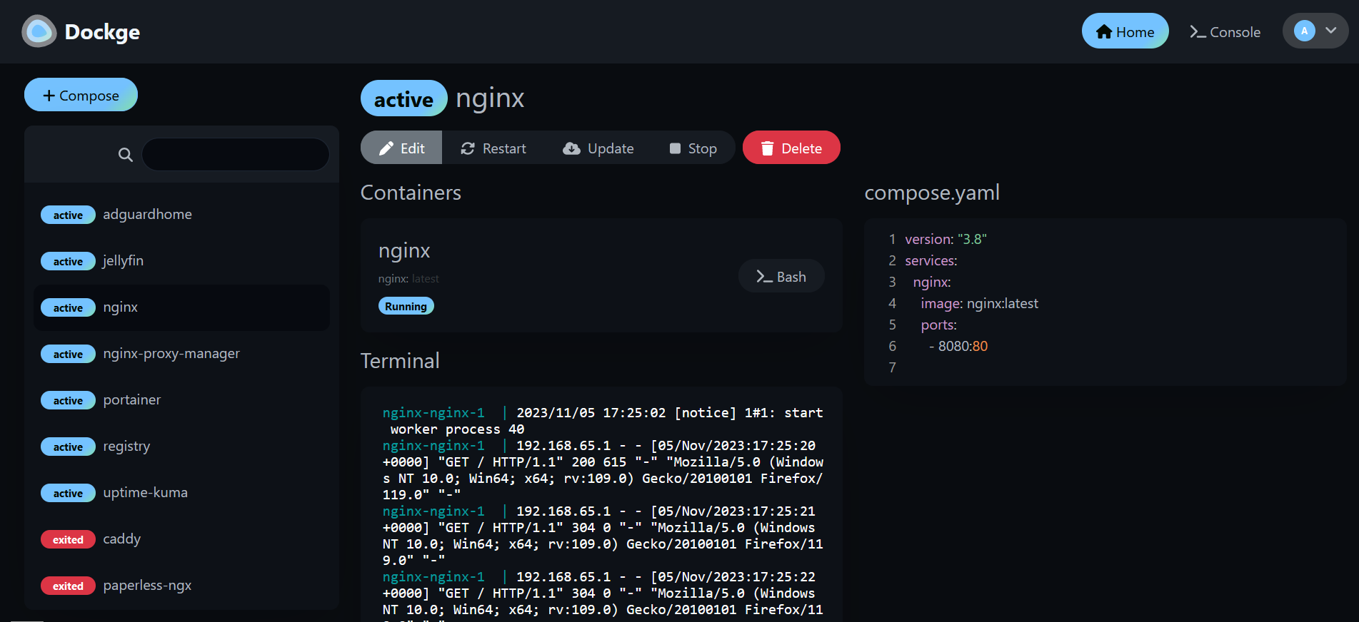 dockge screenshot 1