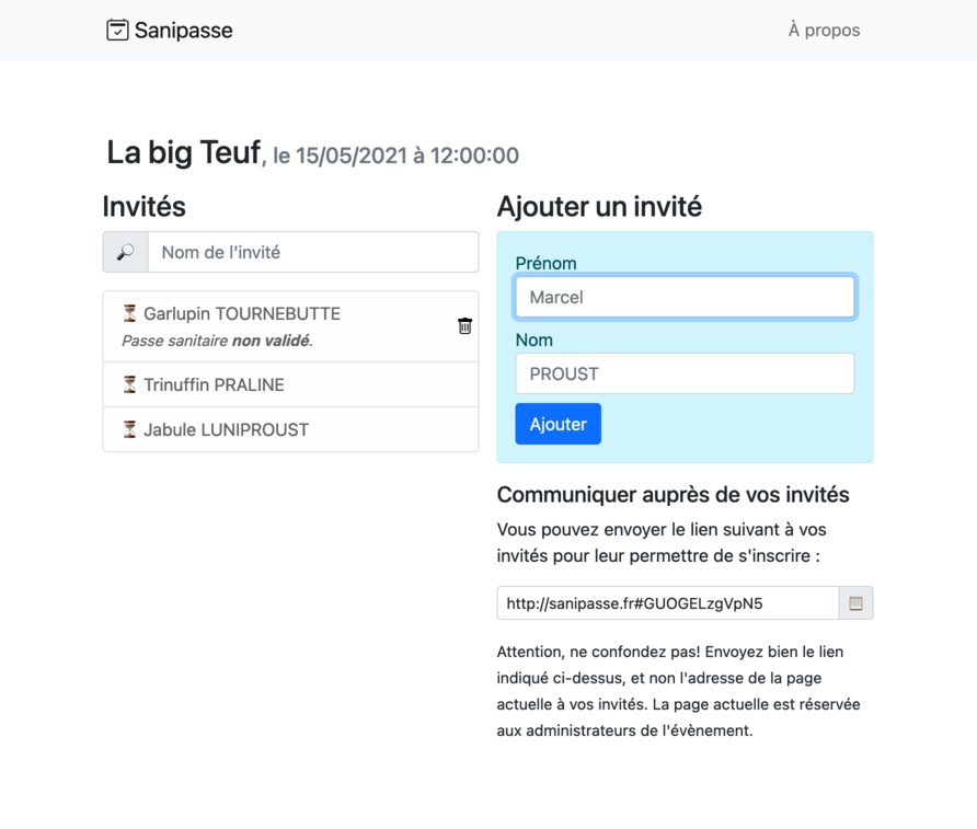 sanipasse screenshot 2