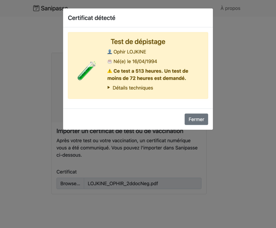 sanipasse screenshot 3