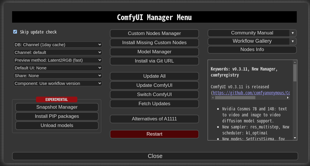 ComfyUI-Manager screenshot 1