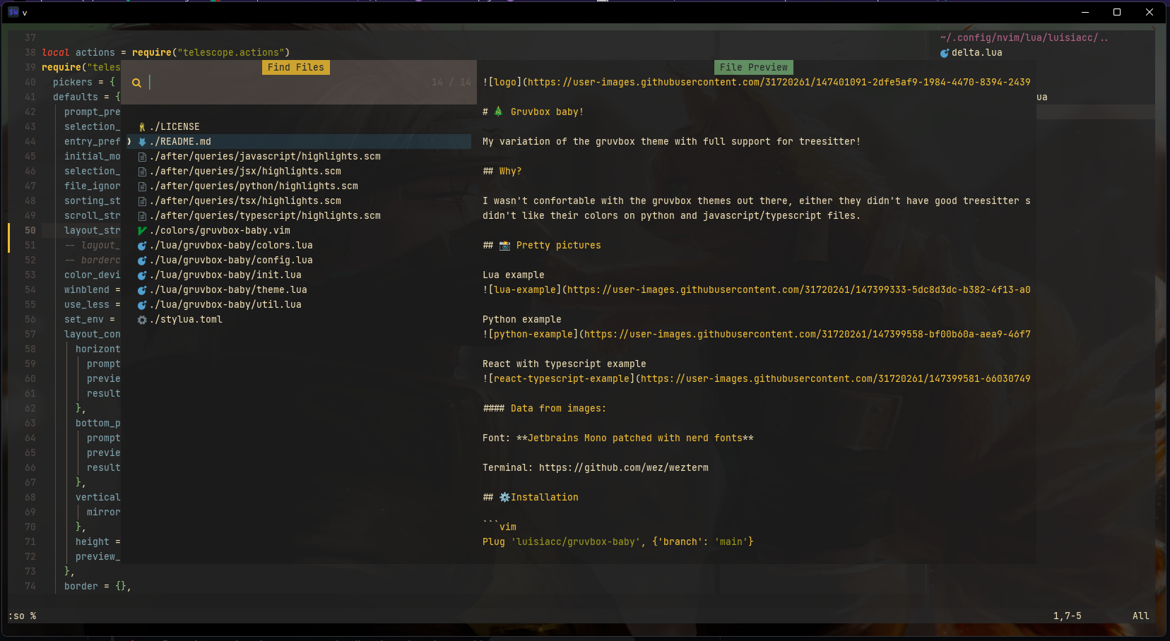 gruvbox-baby screenshot 5