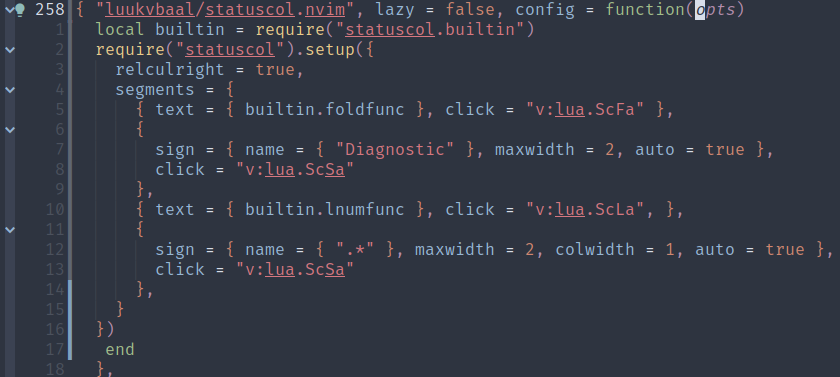 statuscol.nvim screenshot 1