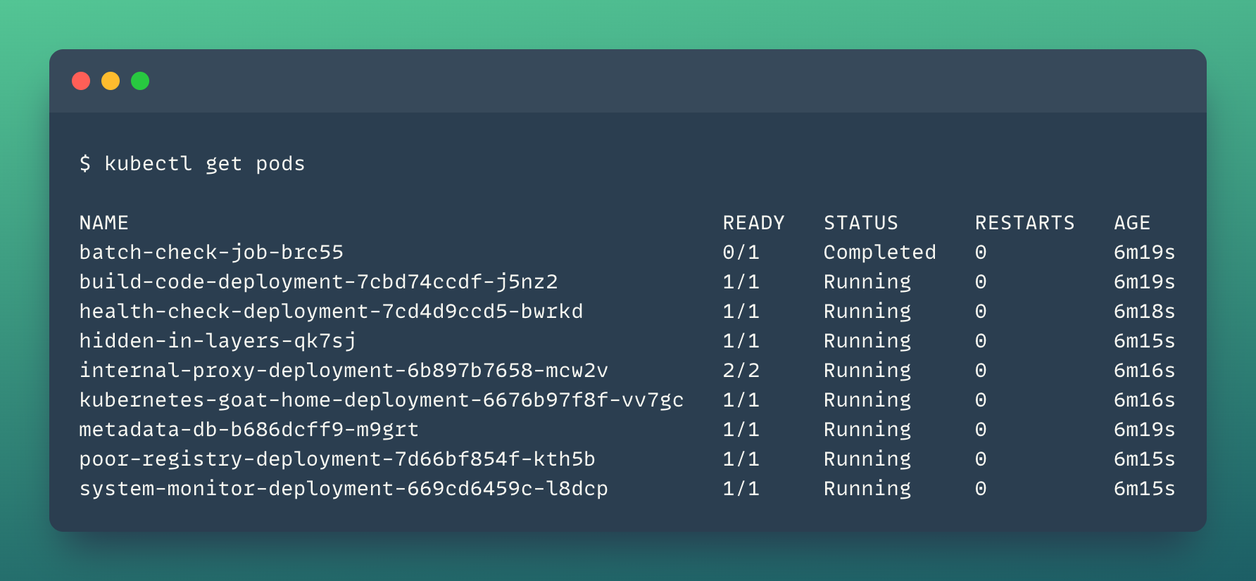 kubernetes-goat screenshot 2