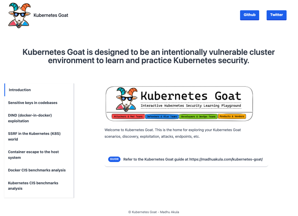 kubernetes-goat screenshot 1