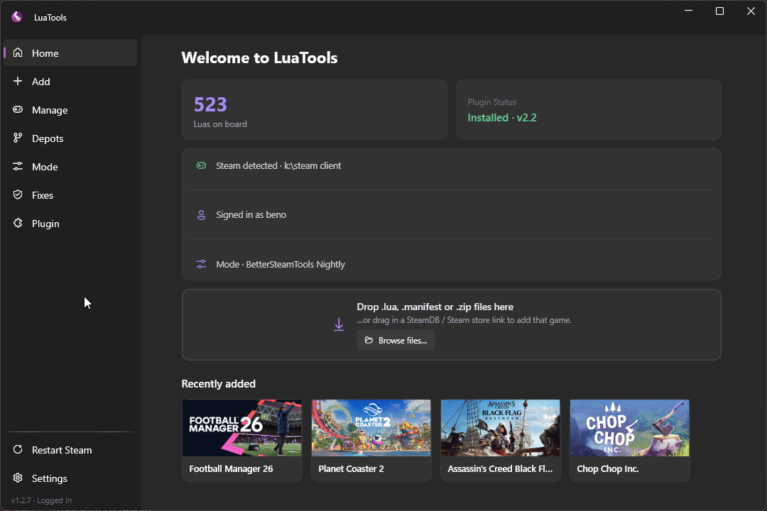 LuaTools screenshot 2