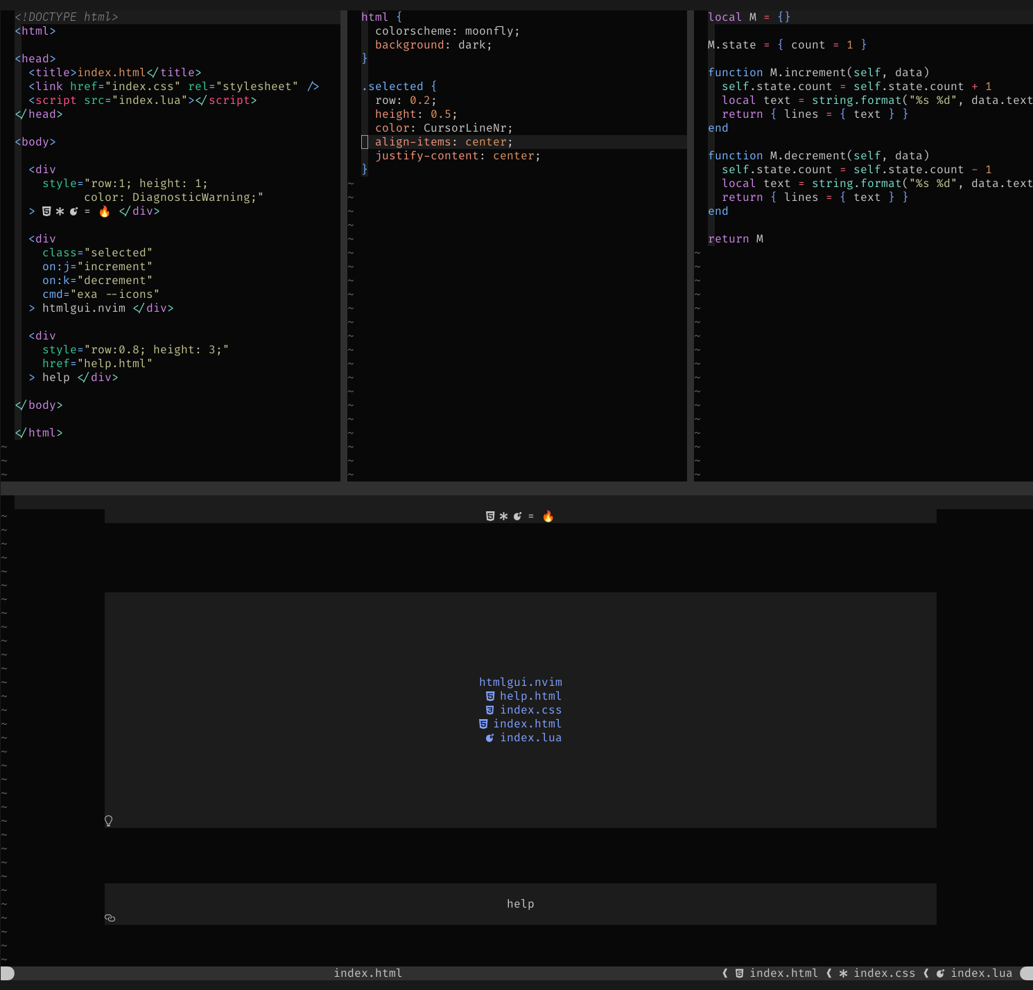 htmlgui.nvim screenshot 1