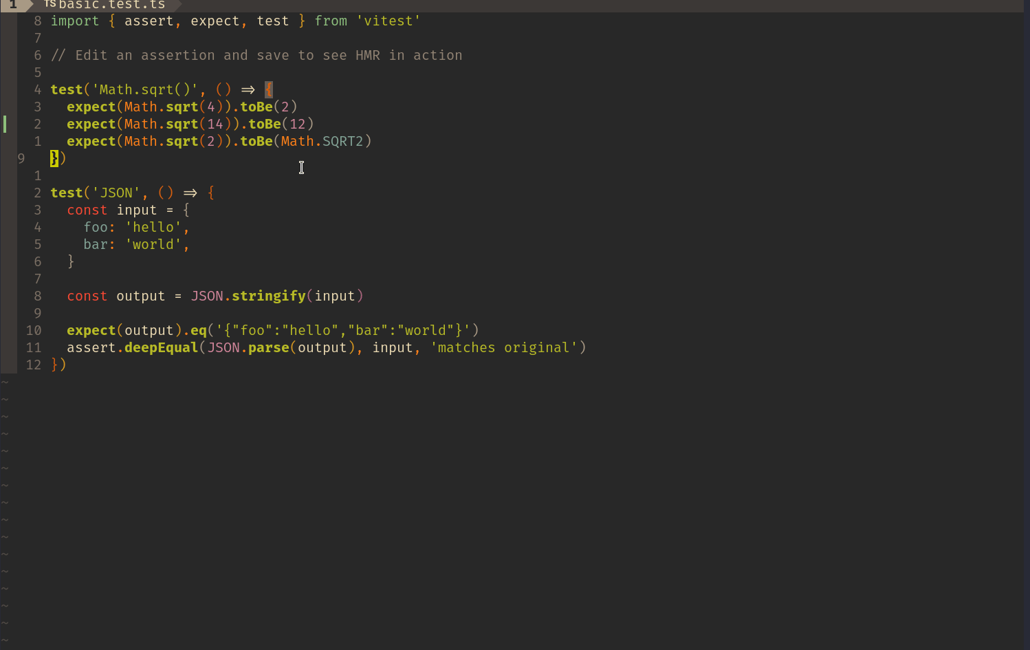 neotest-vitest screenshot 1