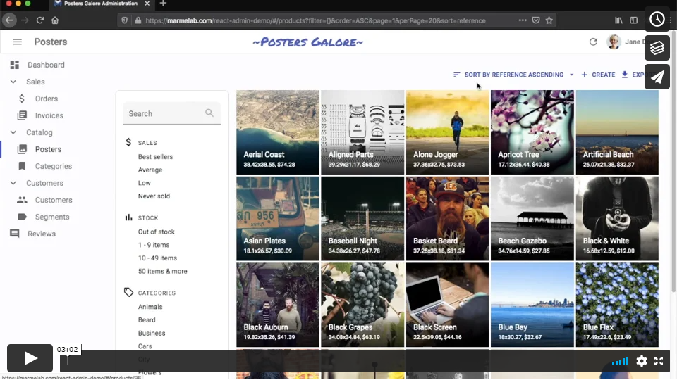 react-admin screenshot 1