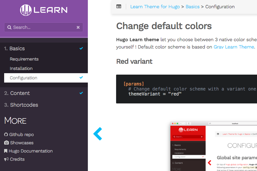 hugo-theme-learn screenshot 1