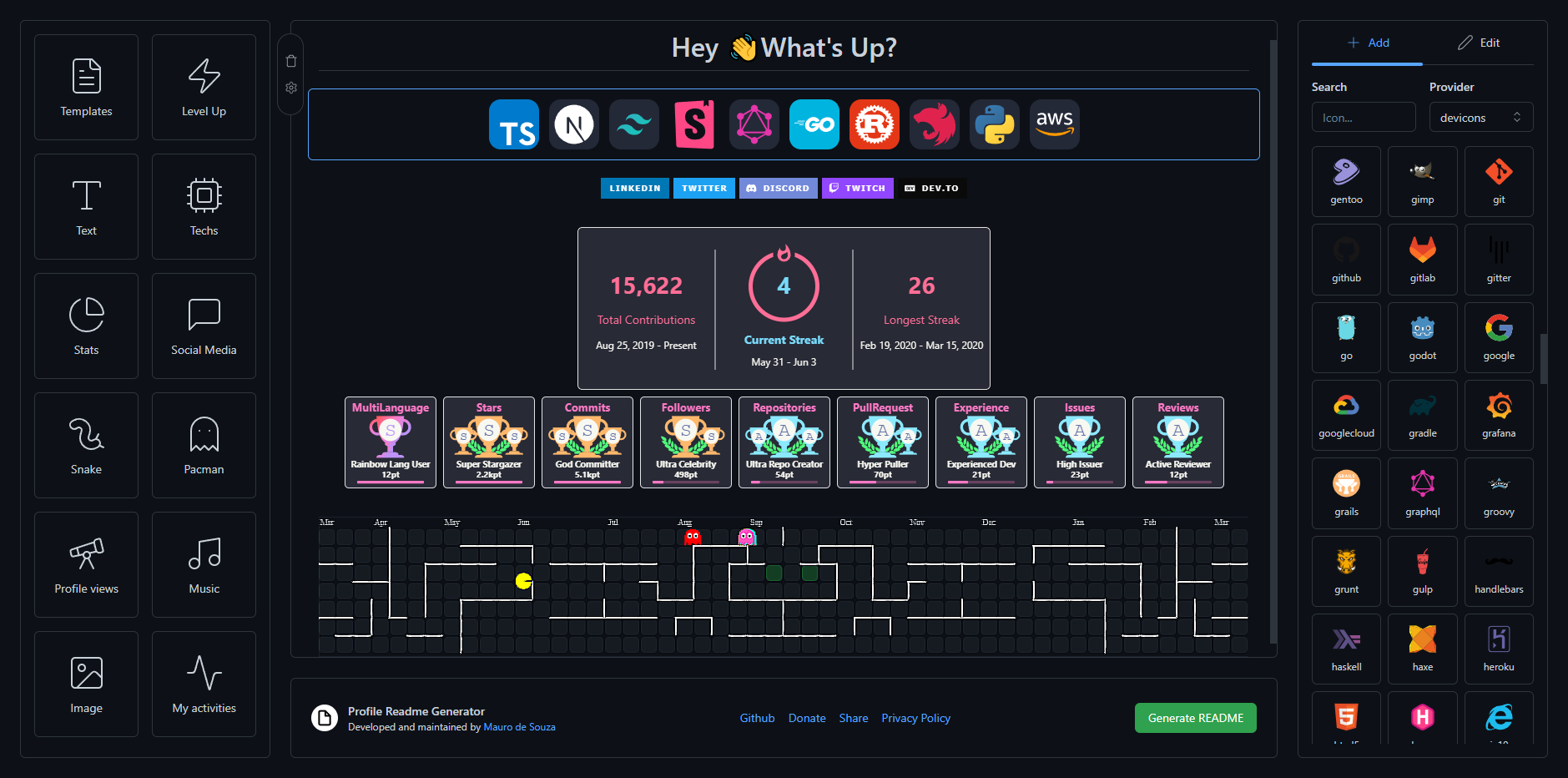 profile-readme-generator screenshot 1