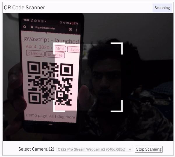 html5-qrcode screenshot 2