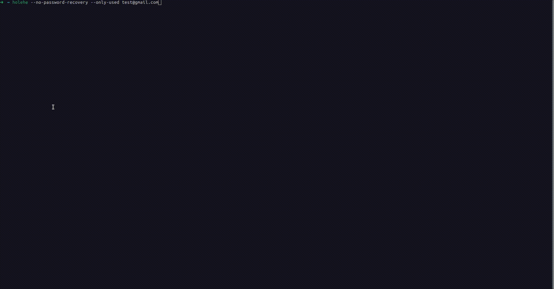holehe screenshot 1