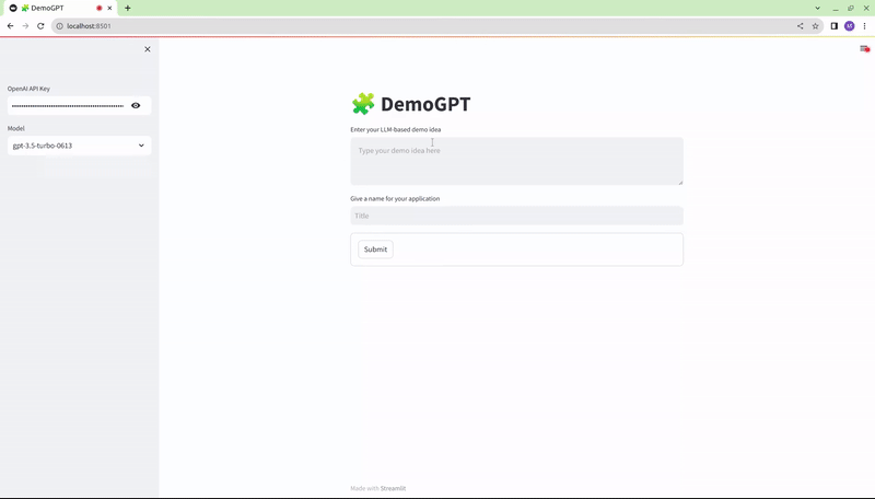 DemoGPT screenshot 2