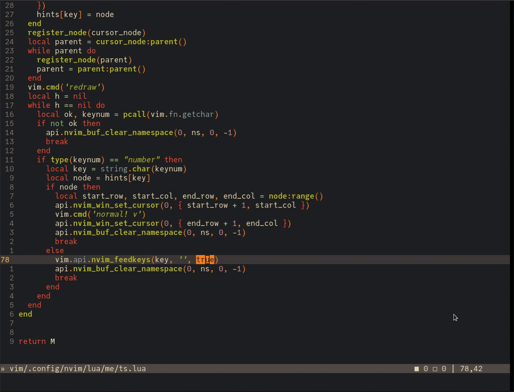 nvim-treehopper screenshot 1